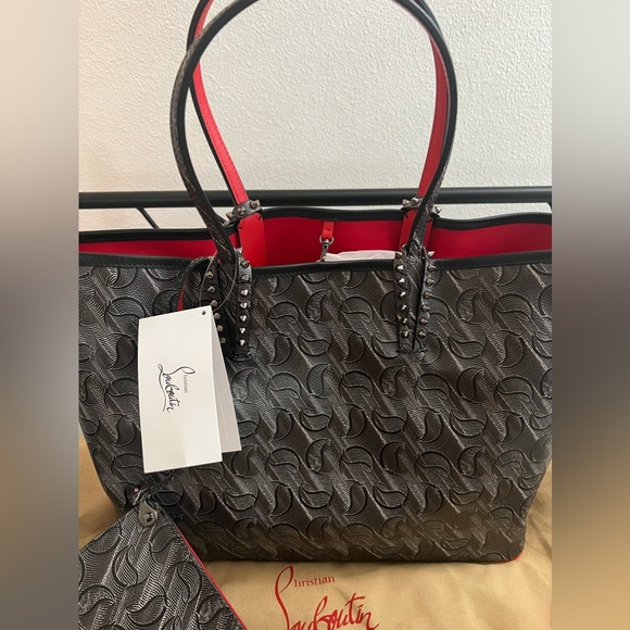 Brand NWT Christian Louboutin Cabata Monogram Toile Large Tote Bag and Pouch - Picture 15 of 15